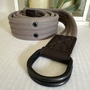 Mens Military Gray D-ring Fabric Leather Casual 59’ Inch